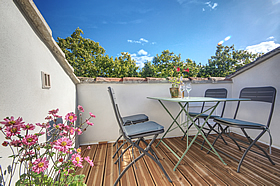 The roof terrace at Belle Vue holiday home