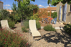 Garden at Les Muriers holiday home St Chinian, France