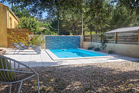 Exterior with pool and garden