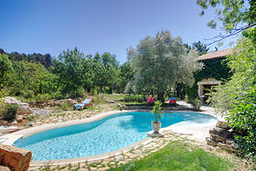 view of the pool towards the house